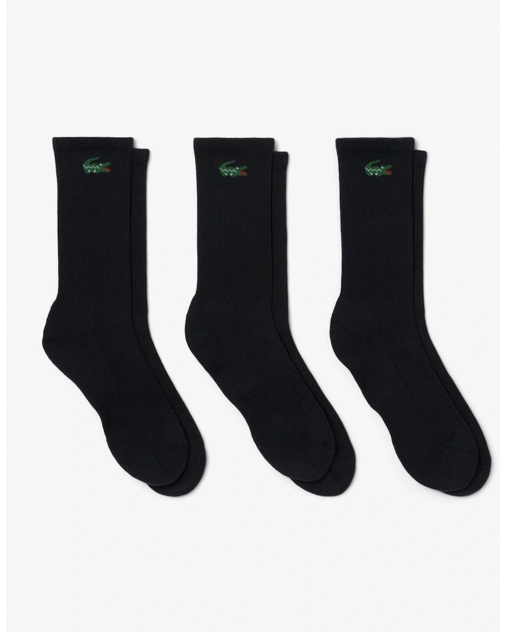 Lacoste Black 3-Pack Long Sport Socks for men
