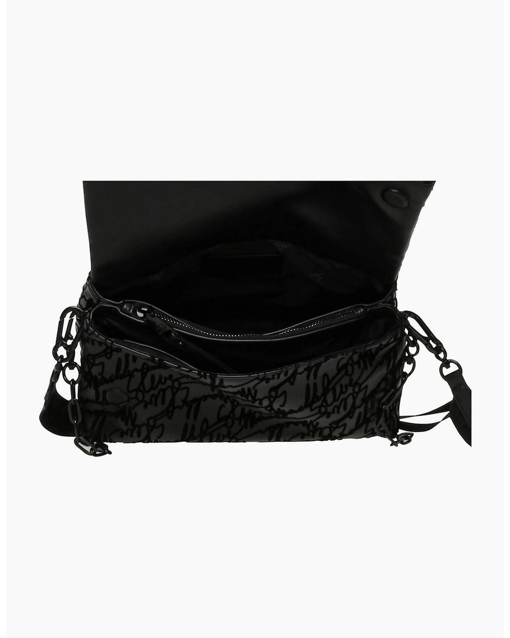 Steve Madden Black Rectangle Shape Cross Body Bag With Chain