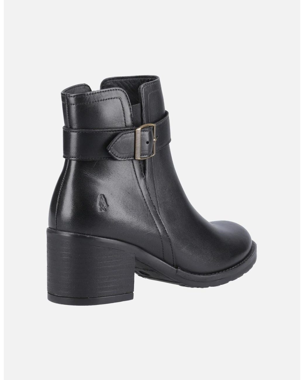 Hush Puppies Black Hensley Leather Heeled Ankle Boots