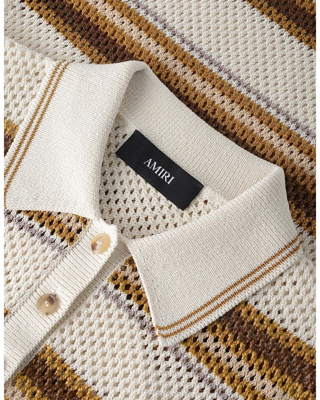 Amiri Natural Ma Striped Polo Mini Dress