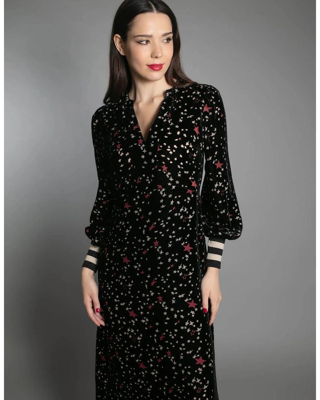 Nooki Design Black Aleanna Devore Maxi Dress
