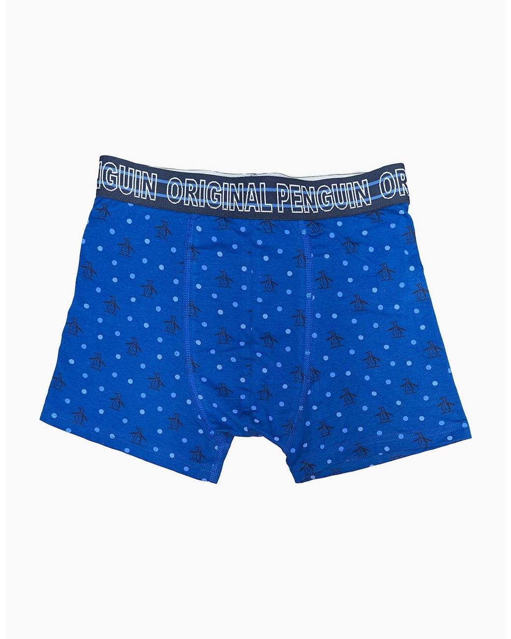 Original Penguin Blue Trunks Assorted 3 Pack Boxer Stretch Soft Cotton Underwear for men