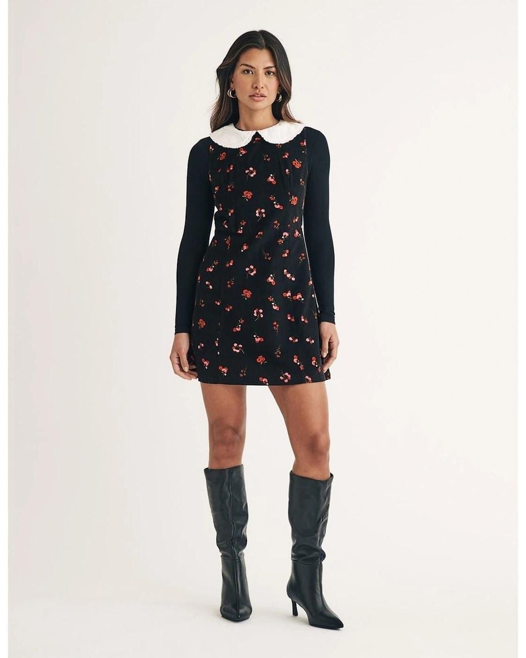 Nobody's Child Black Mpl Collared Neck Mini A-Line Dress