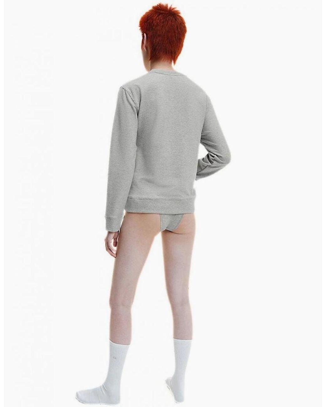 Calvin Klein Gray Modern Cotton Lounge Sweatshirt, Heather