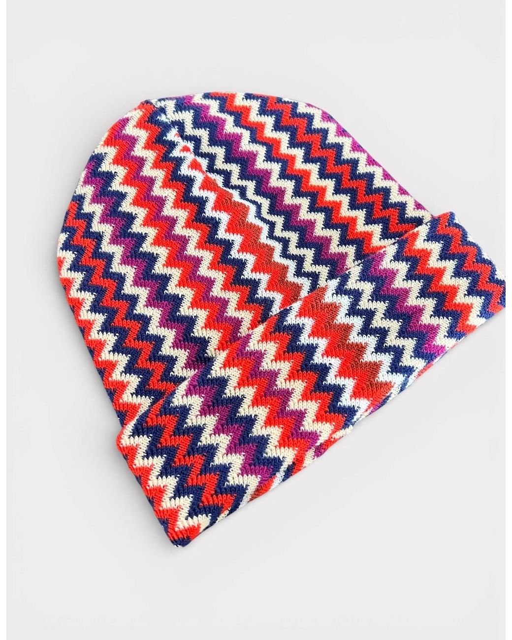 Missoni Red Zigzag Beanie Multi