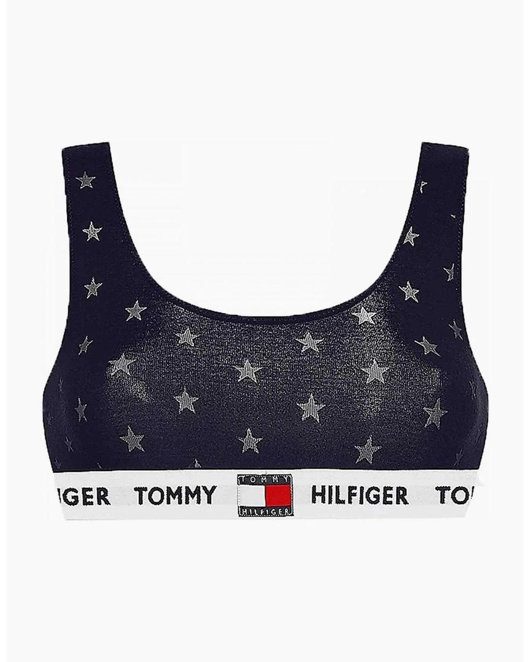 Tommy Hilfiger Blue Stretch Modal Burnout Bralette, Desert Sky