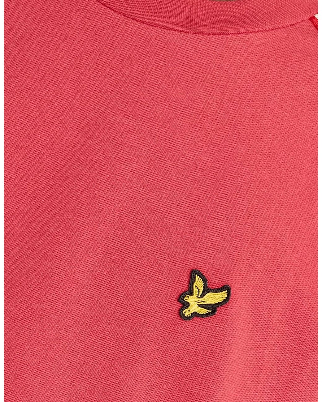 Lyle & Scott Red Stripe Taped Cotton T-Shirt for men