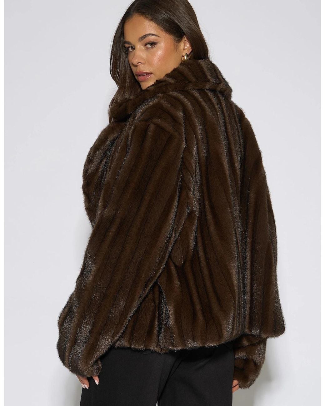 Gini London Black Two Tone Faux Fur Jacket