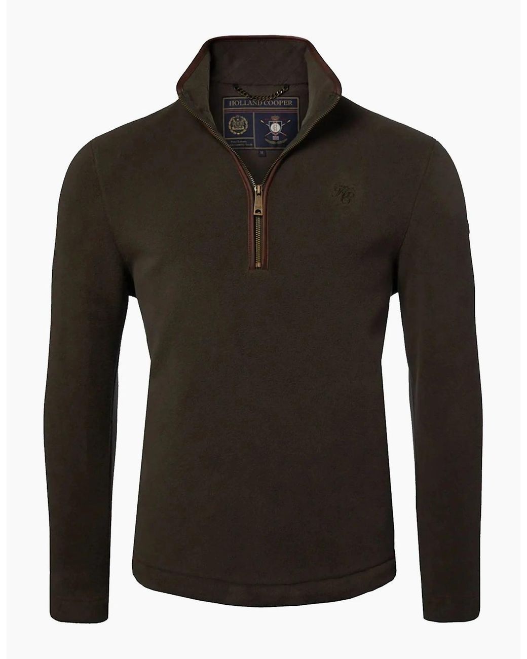Holland Cooper Black Country Fleece Half Zip Khaki for men