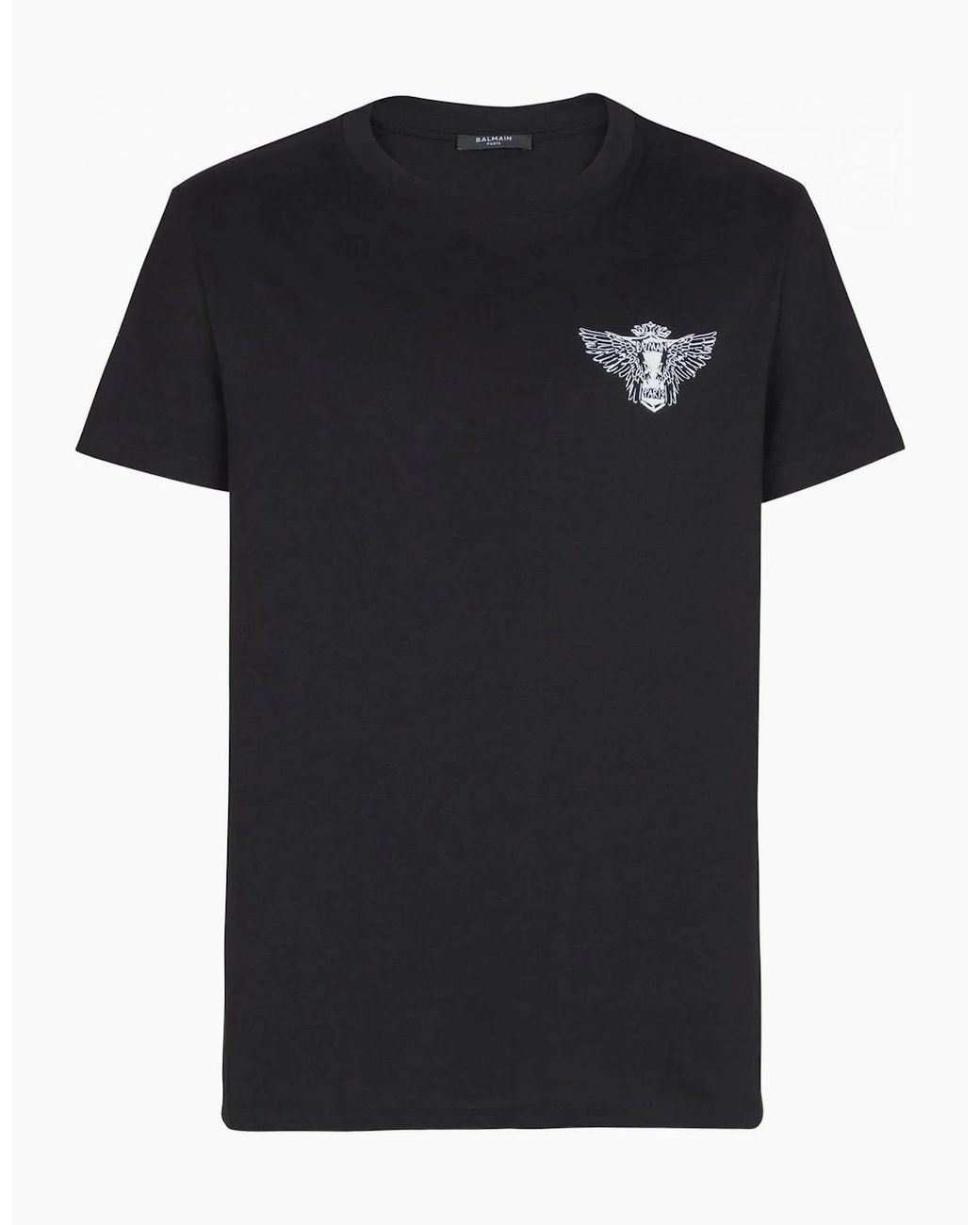 Balmain Black Slim Wings Print T-Shirt for men