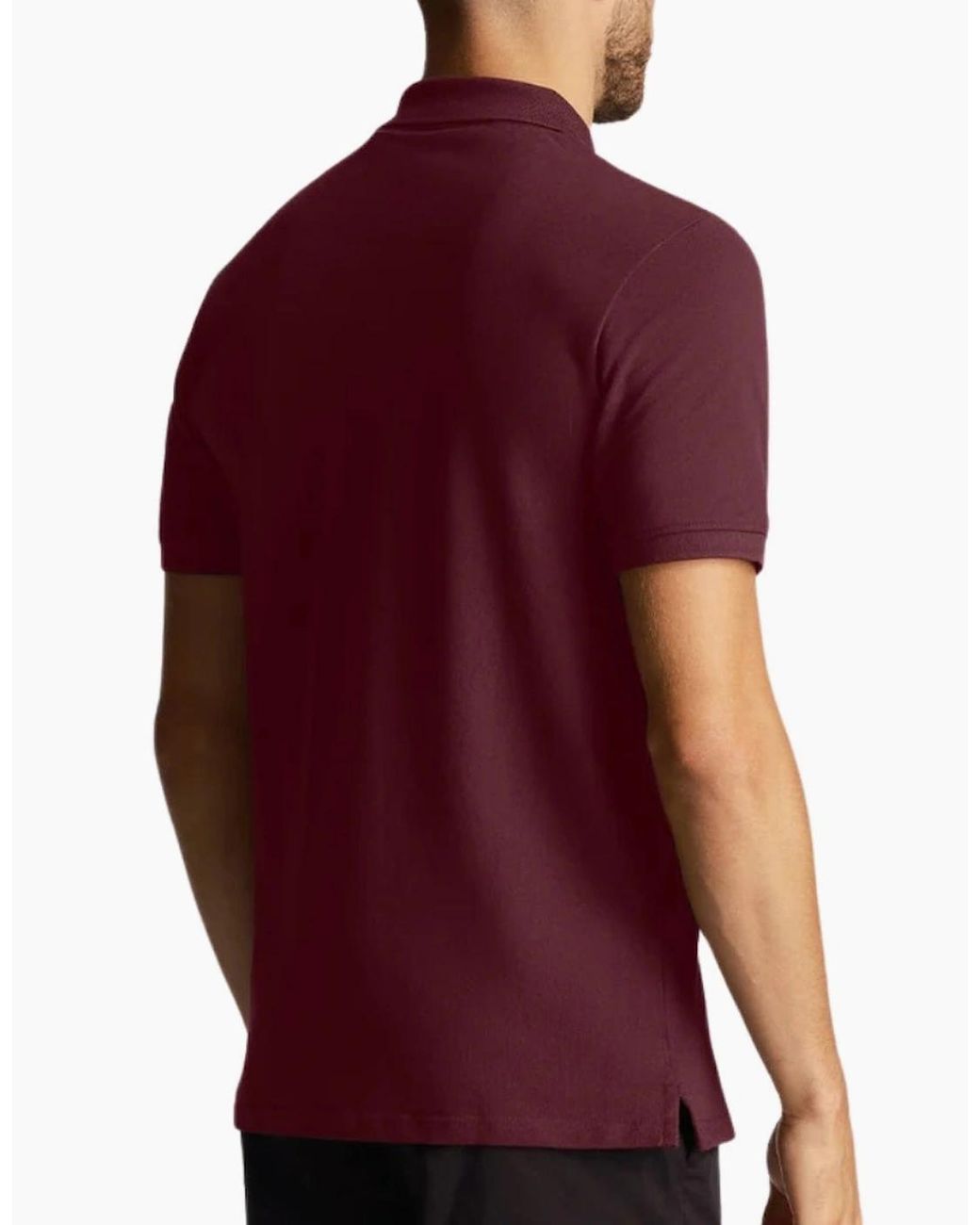 Lyle & Scott Red Lyle & Scott Burgundy Co-Ordinate Print Logo Short Sleeved Polo Shirt for men