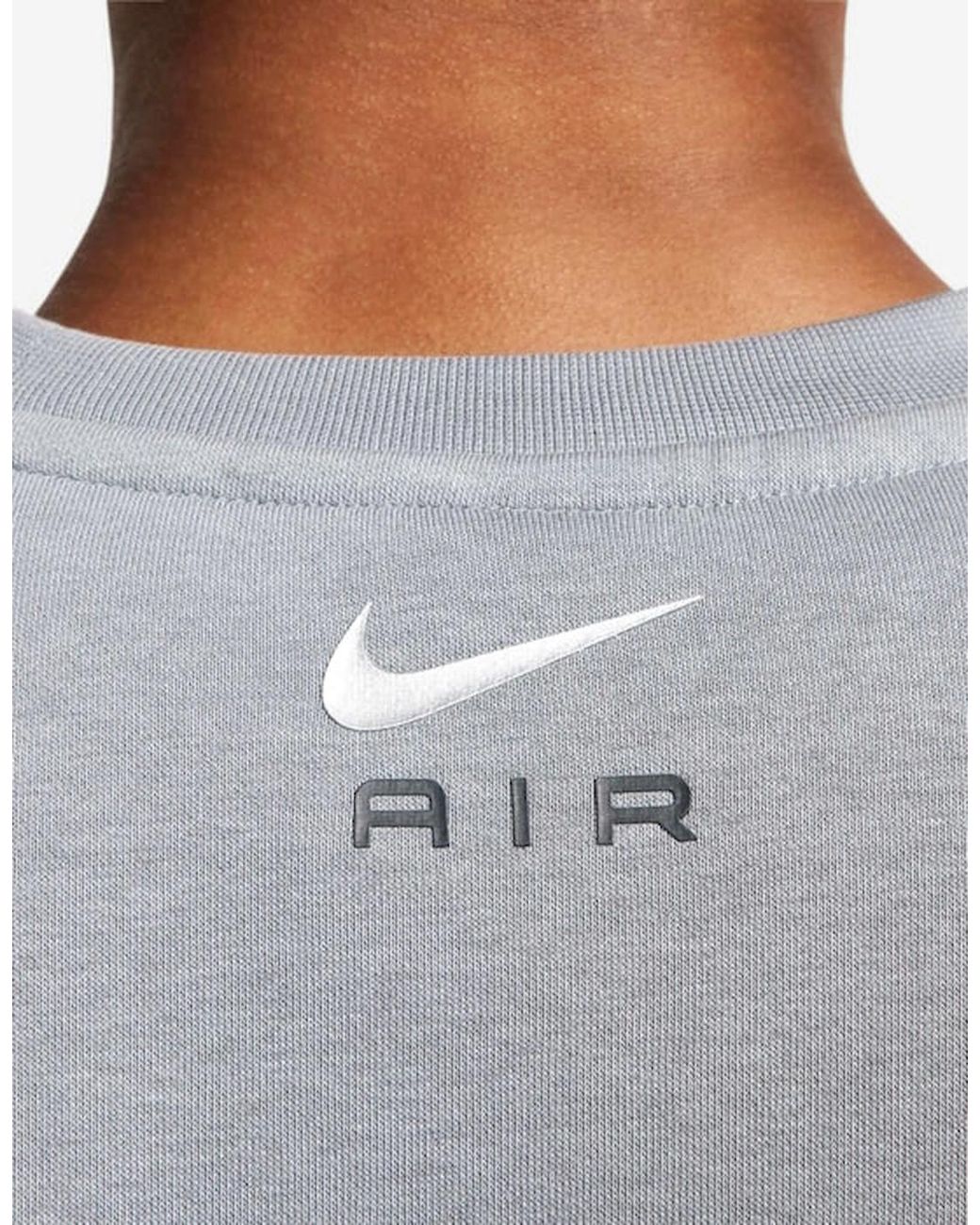 Nike Gray Air Swoosh Fleece Sweatshirt for men
