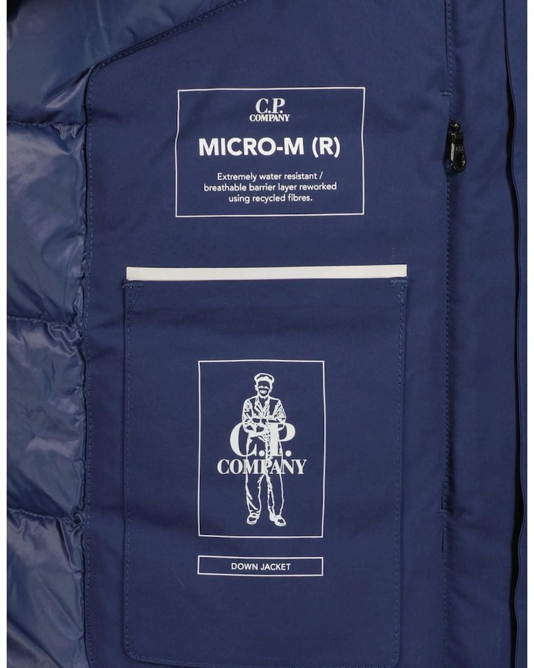 C P Company Blue Micro-M Down Field Jacket for men