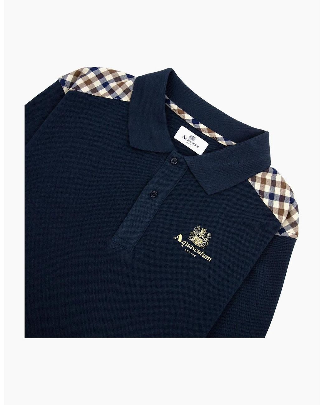 Aquascutum Blue Stripes Piquet L/Polo 11 for men