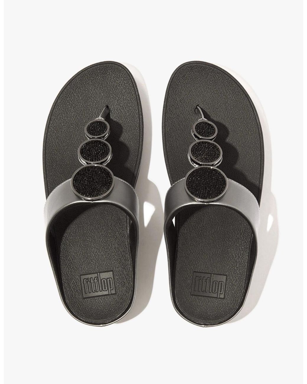 Fitflop Halo Bead-Circle Metallic Toe Post Pewter