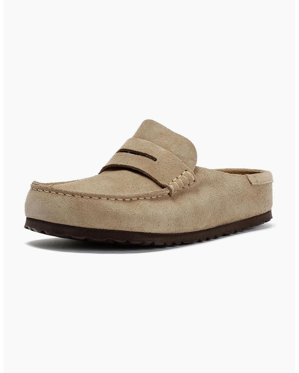 Birkenstock Clogs Natural Birkenstock Naples Suede Taupe Regular Clogs