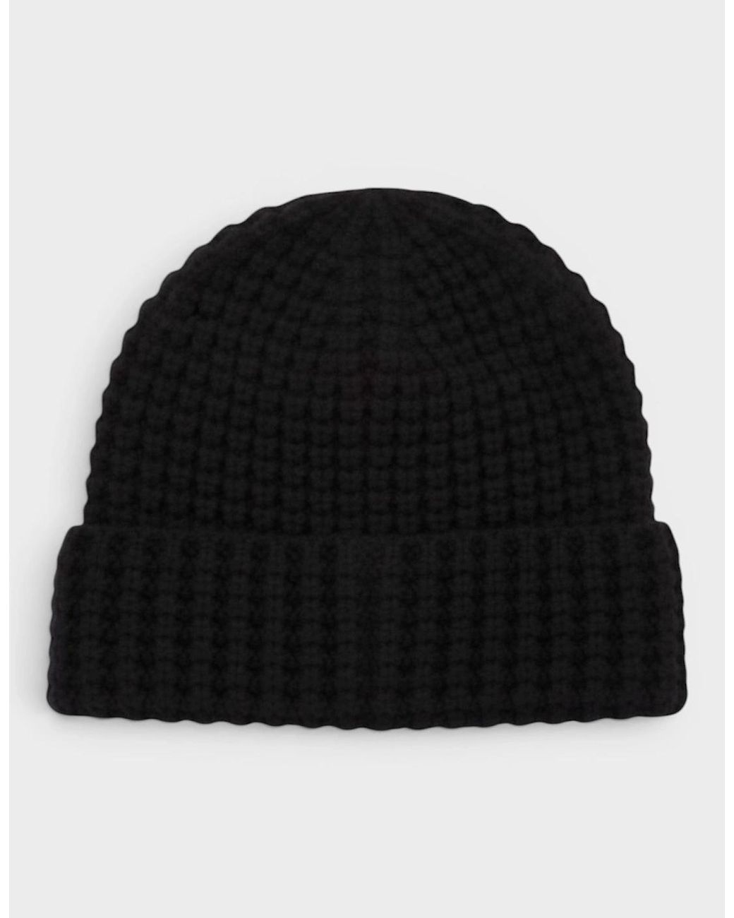 COACH Black Waffle Knit Beanie Hat