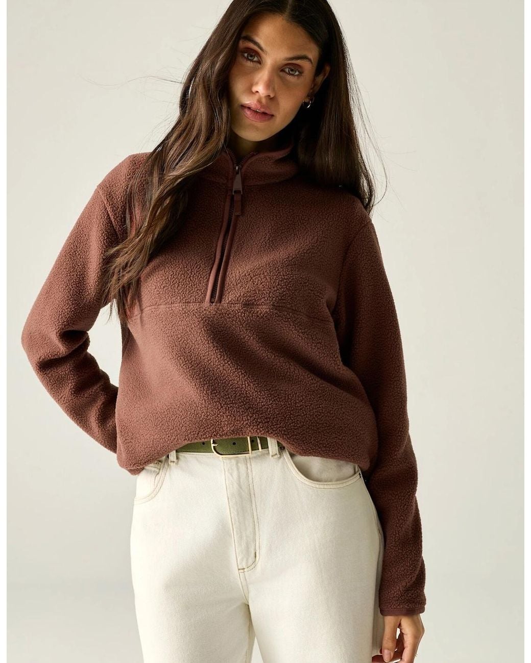 Regatta Red Ladies Frankie Borg Half Zip Fleece