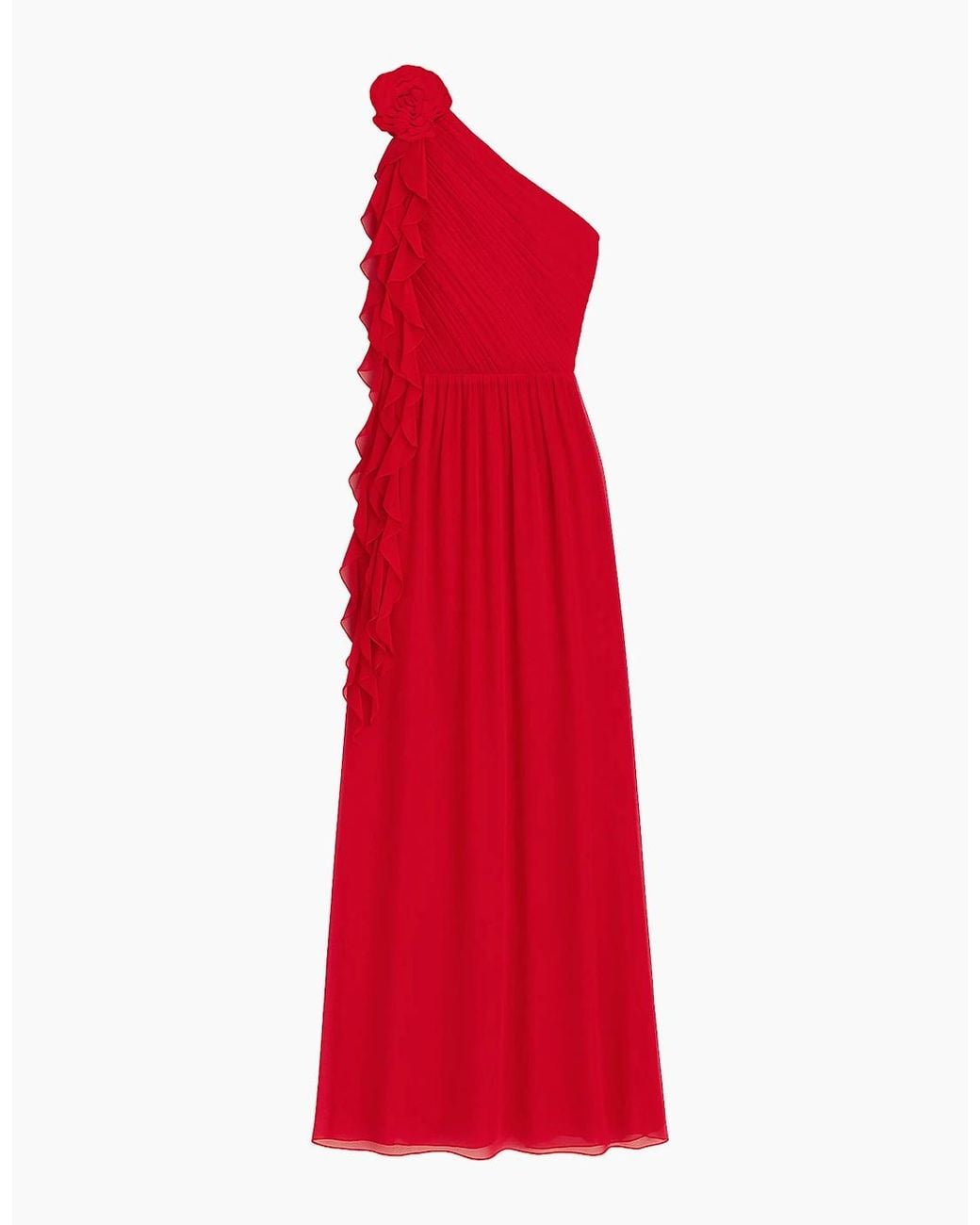 Ro&zo Red Isla Corsage One Shoulder Dress