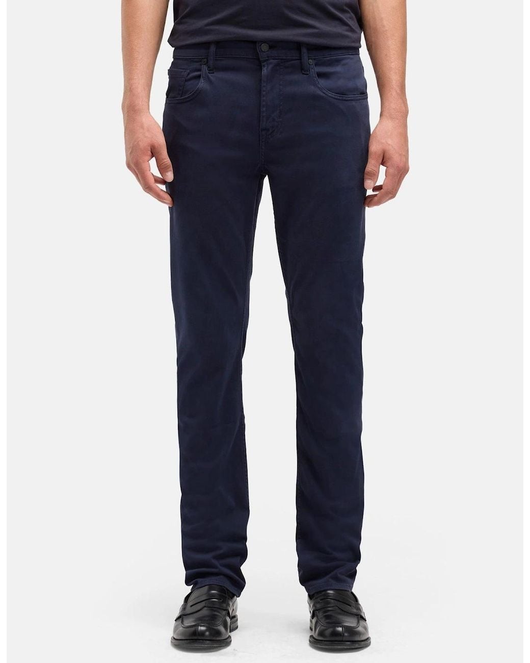 7 For All Mankind Blue Slimmy Slim Fit Luxe Performance Plus Stretch Sateen Jeans for men