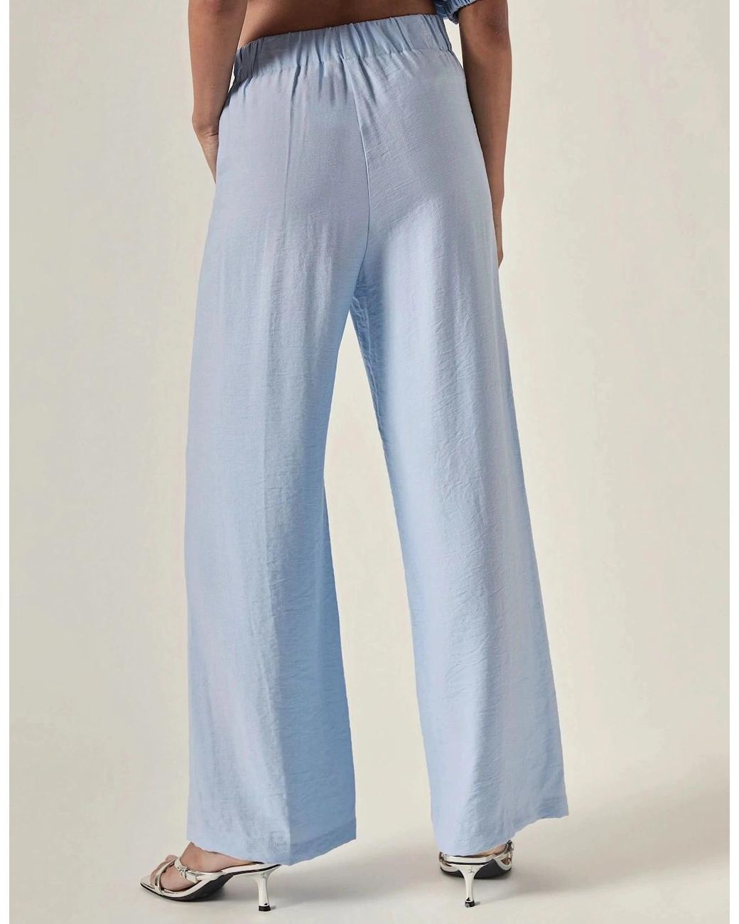 James Lakeland Blue Relaxed Side Zip Trousers – Powder