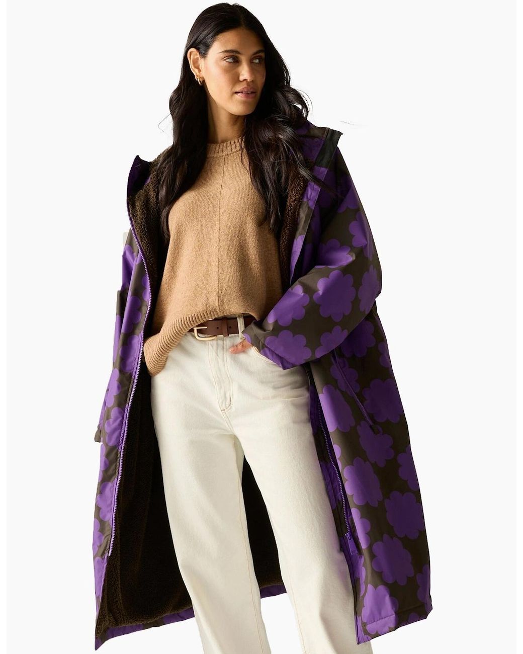 Regatta Purple Ladies Orla Kiely Sun Daisy Changing Robe