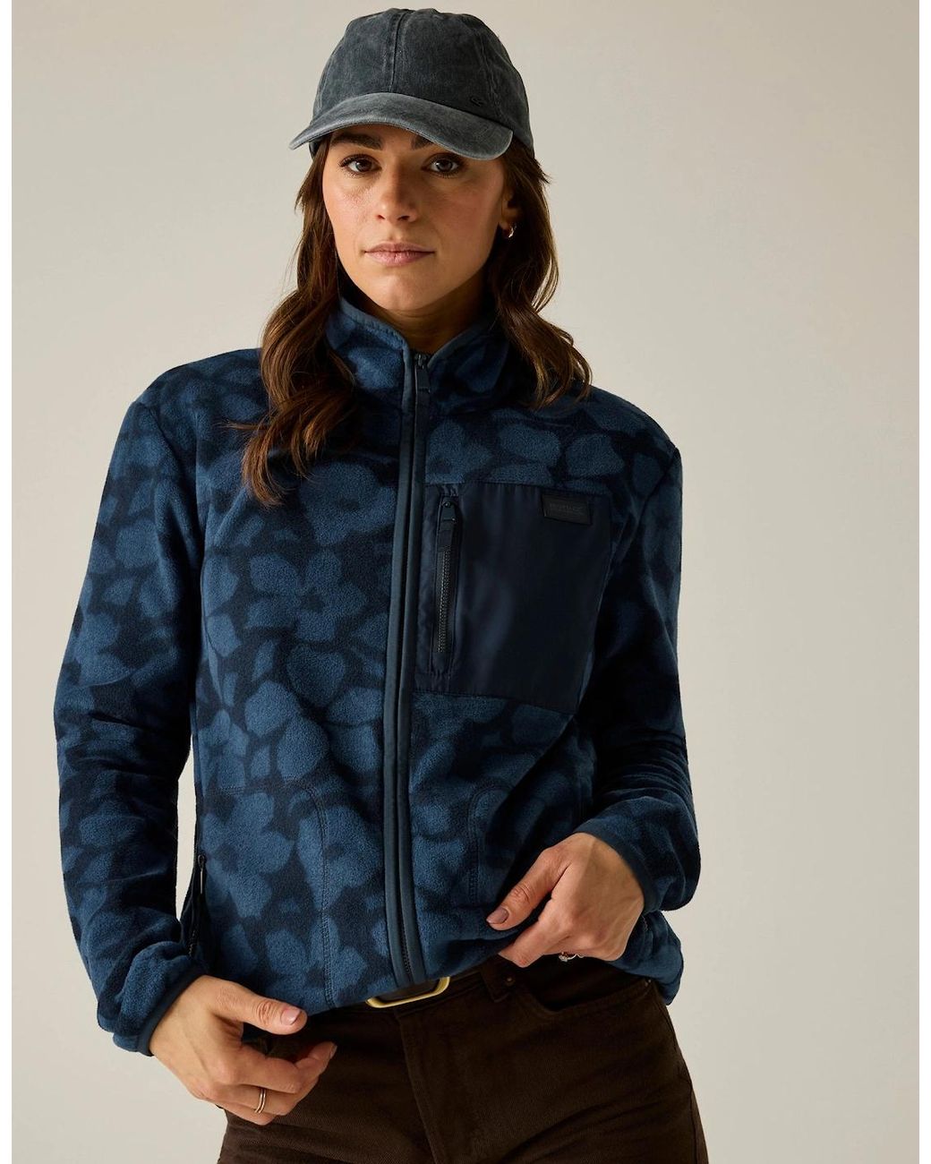 Regatta Blue Ladies Frankie Shadow Flower Full Zip Fleece Jacket