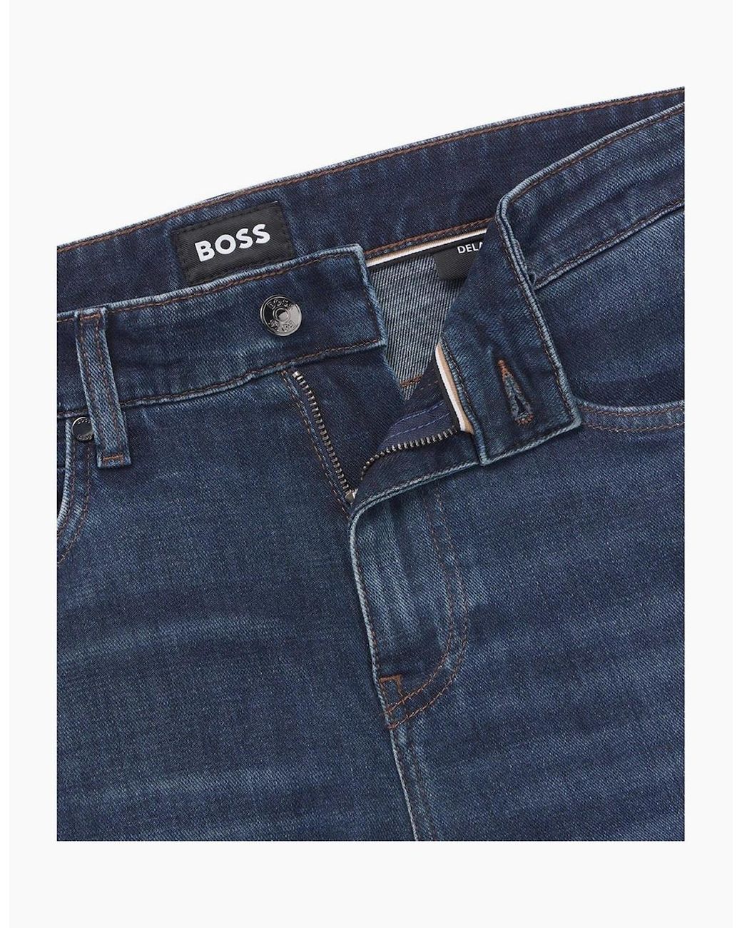 Boss Blue Slim Fit Five Pocket Jeans for men