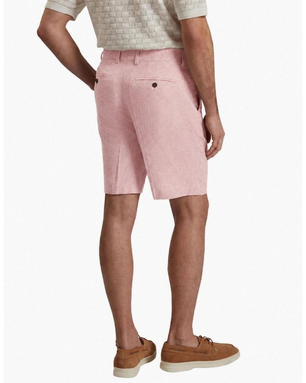 Ted Baker Pink Kenleys Stretch Linen Light Short for men
