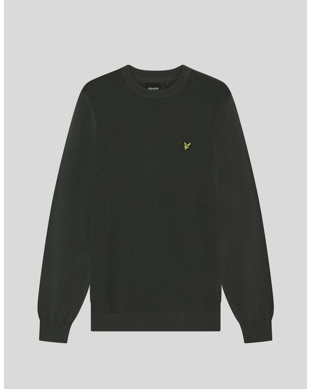 Lyle & Scott Green Waffle Crew Neck Jumper for men