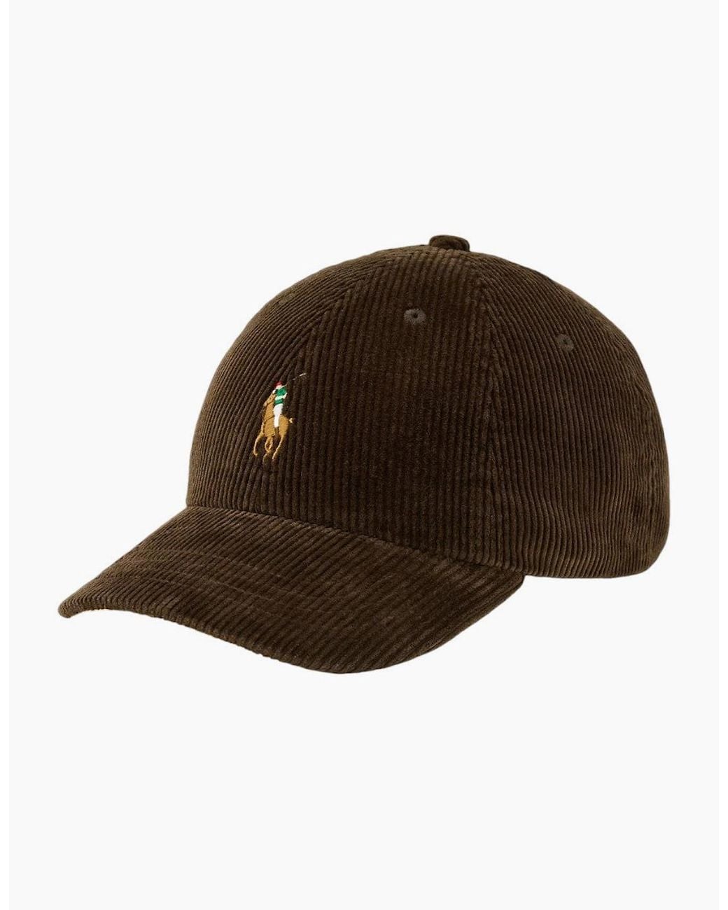 Polo Ralph Lauren Brown Stretch Cord Sport Cap 500 Dark Beech for men