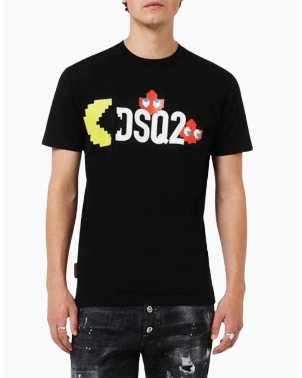 DSquared² Black Pac Dsq2 Logo T-Shirt for men