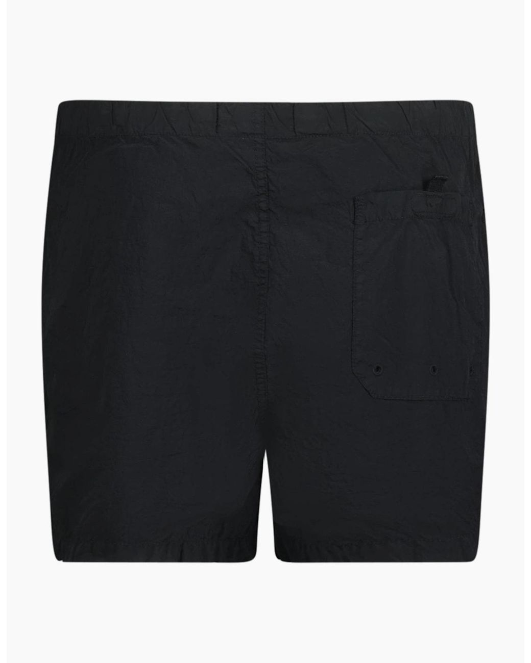 Stone Island Black Compass Button Chrome Swim Shorts for men