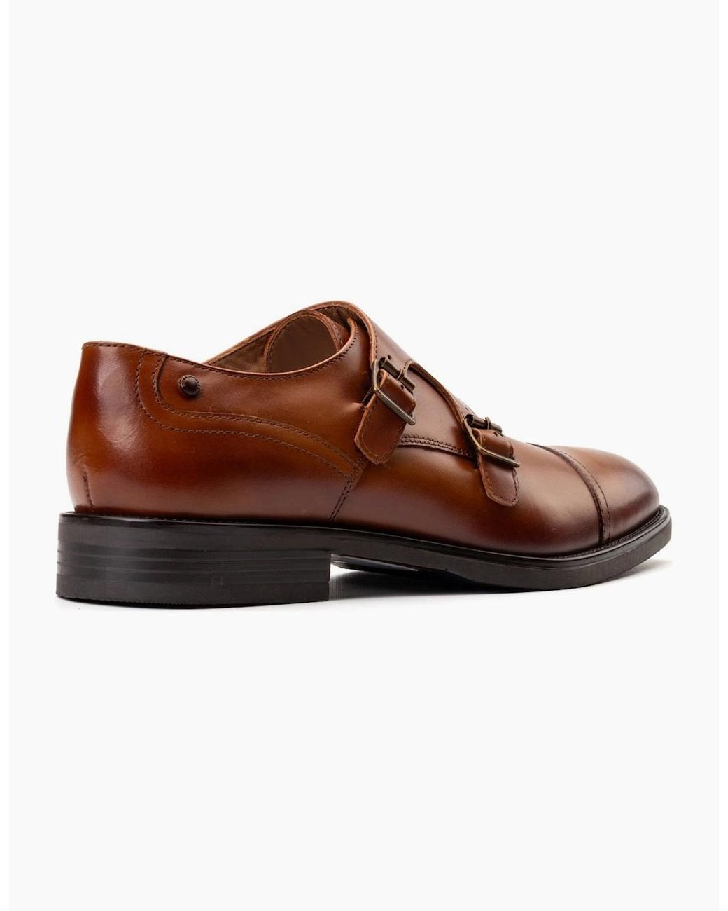 Base London Brown Taper Monk Shoes for men