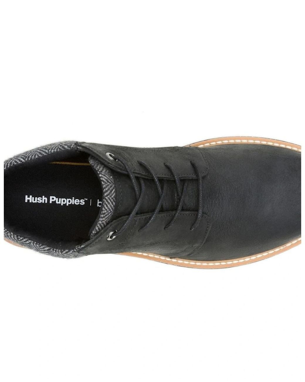 Hush Puppies Black Jenson Leather Ankle Boots for men