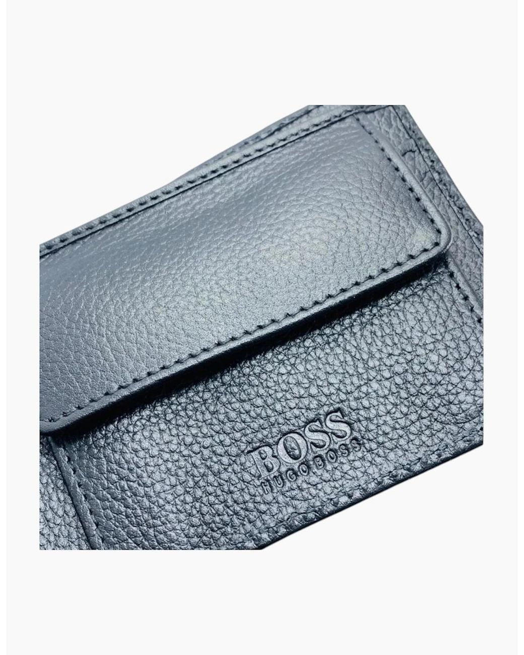 Boss Blue Genuine Leather Wallet Traveller Bifold Credit Card Holder for men
