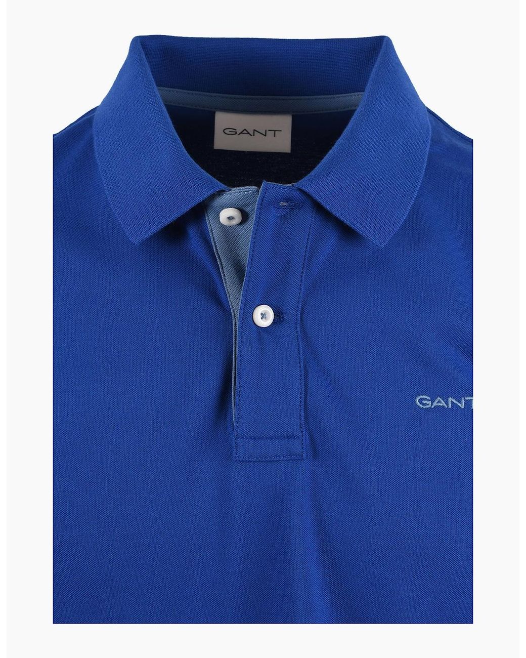 Gant Blue Contrast Polo Shirt Crisp for men