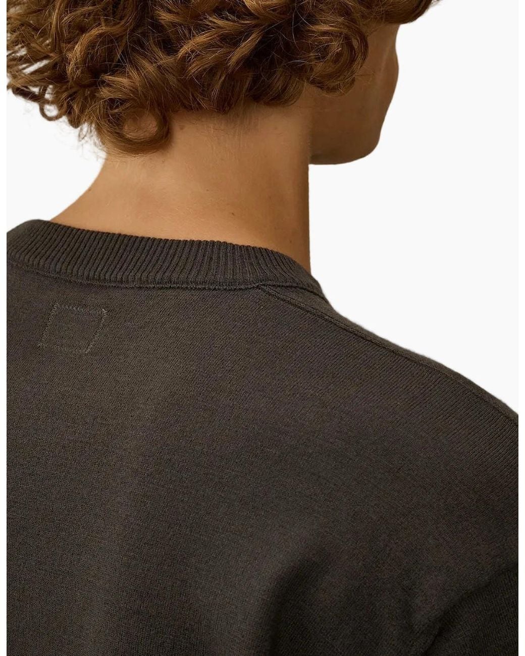 C P Company Black Extrafine Merino Wool Lens Knit for men