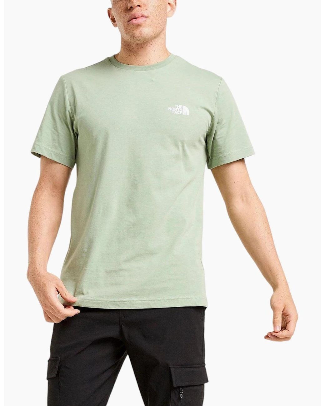 The North Face Green T Shirt M Energy Globe Crew Neck Short Sleeve Cotton Tee for men