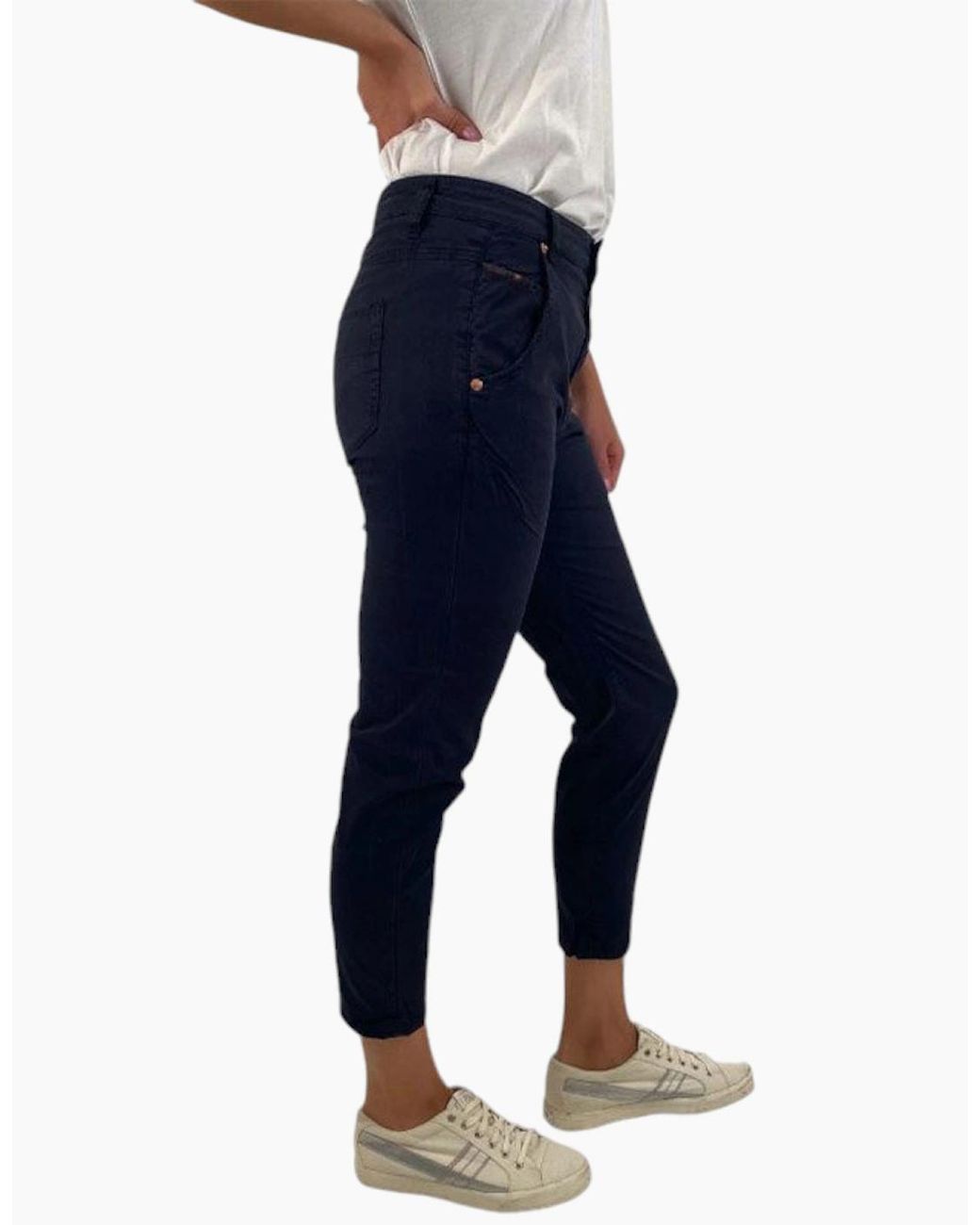 DIESEL Blue Fayza-Evo 0Papl Trousers Relaxed Boyfriend Fit Medium Waist Pants