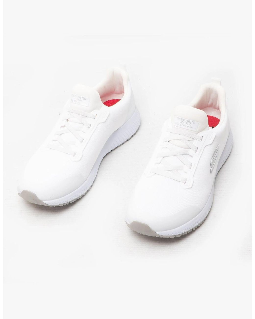 Skechers White Work 77222Ec Squad Sr Occupational Trainers