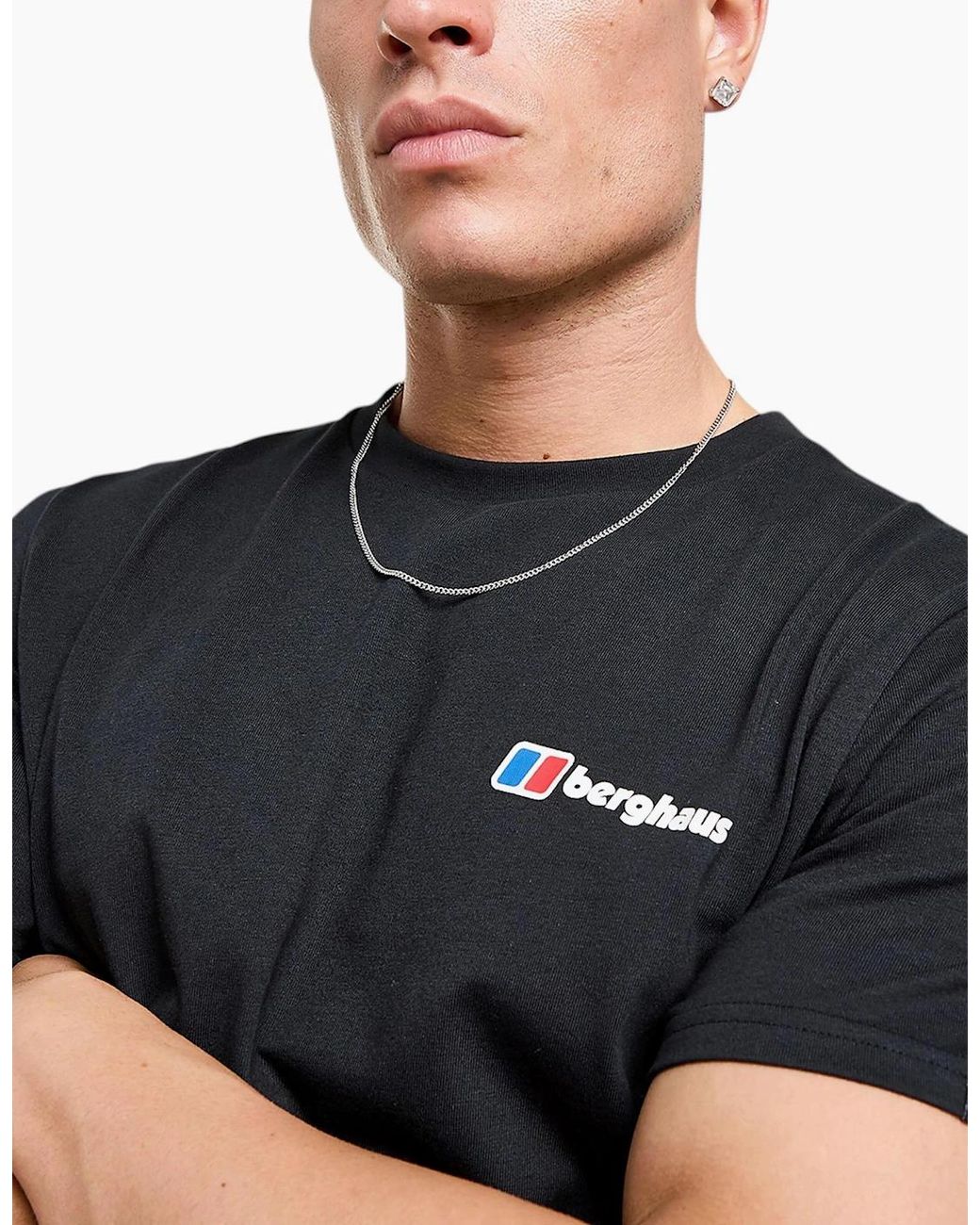 Berghaus Black T Shirt Mount Crew Neck Short Sleeve Cotton Summer Tee for men