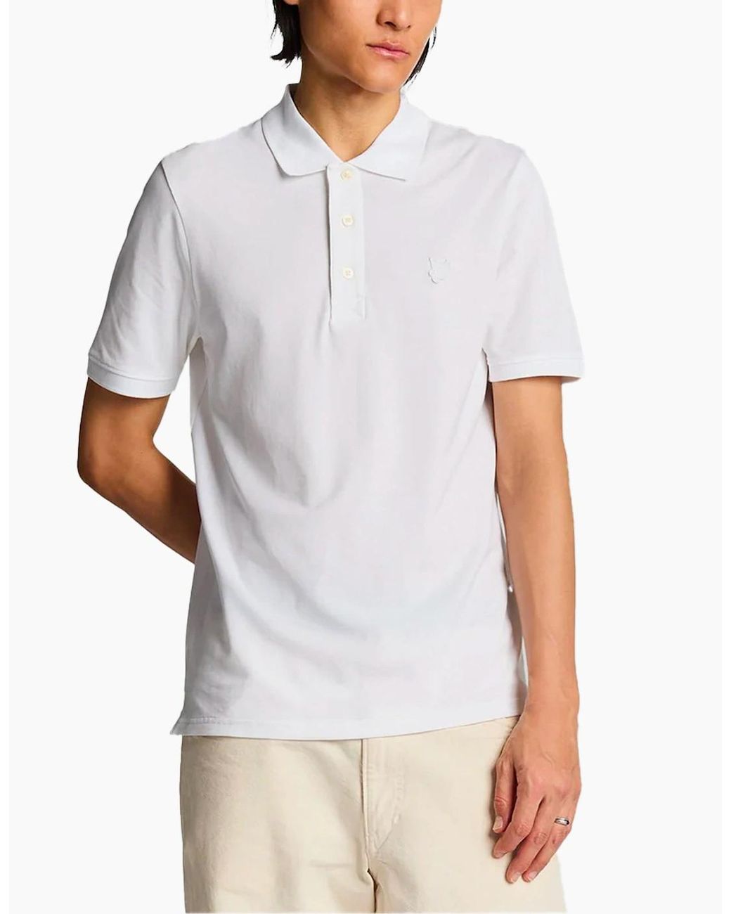 Lyle & Scott White Lyle & Scott Superfine Polo Shirt for men