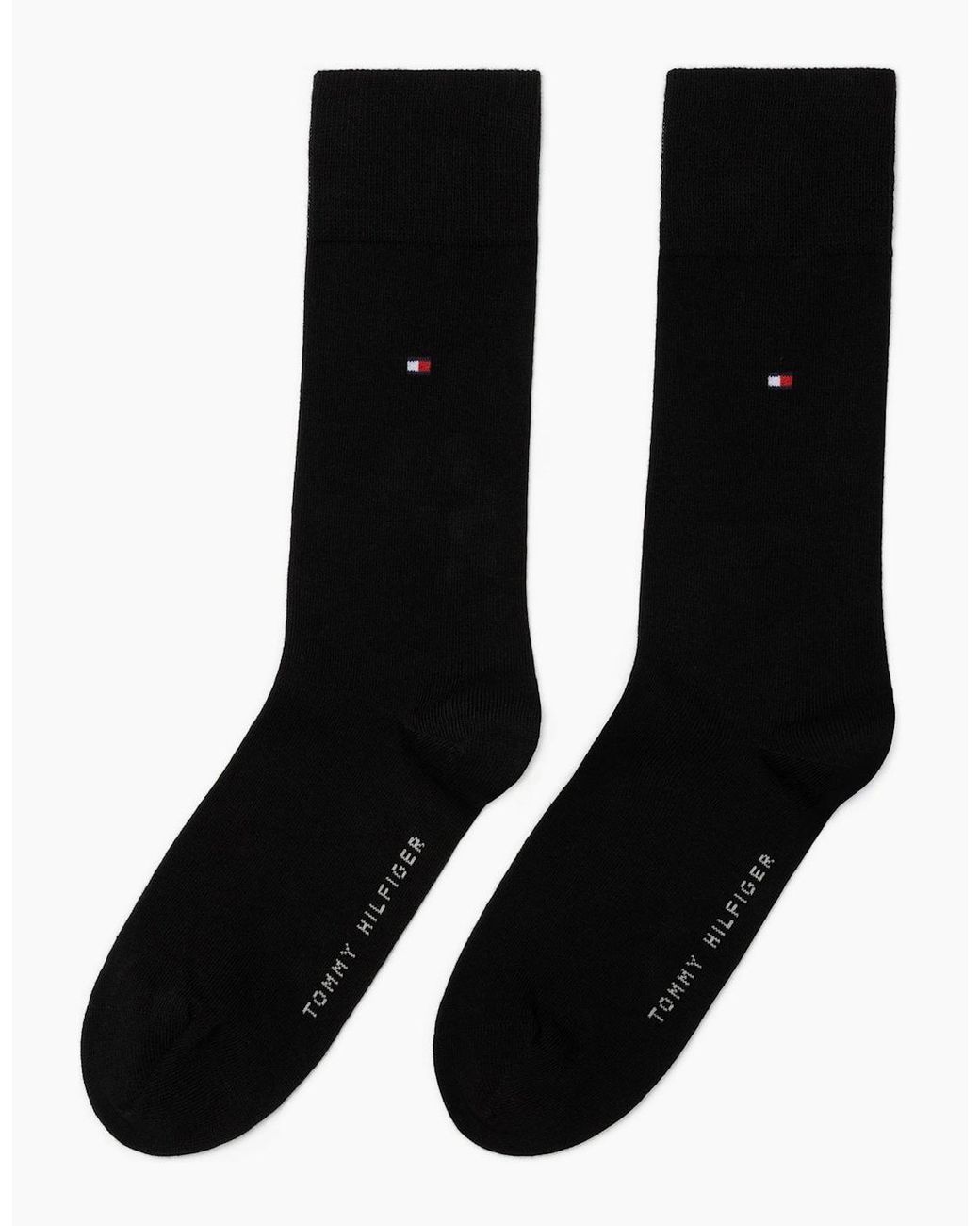Tommy Hilfiger Black 2-Pack Classic Embroidered Logo Socks for men