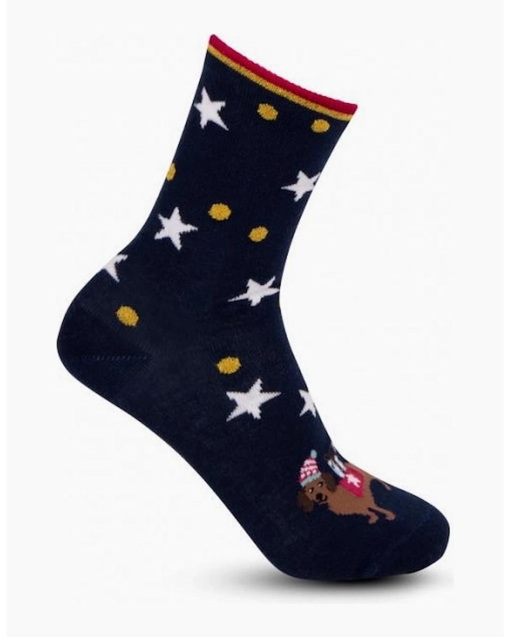 Totes Blue Isotoner Novelty-Ankle-F Novelty Socks Dog