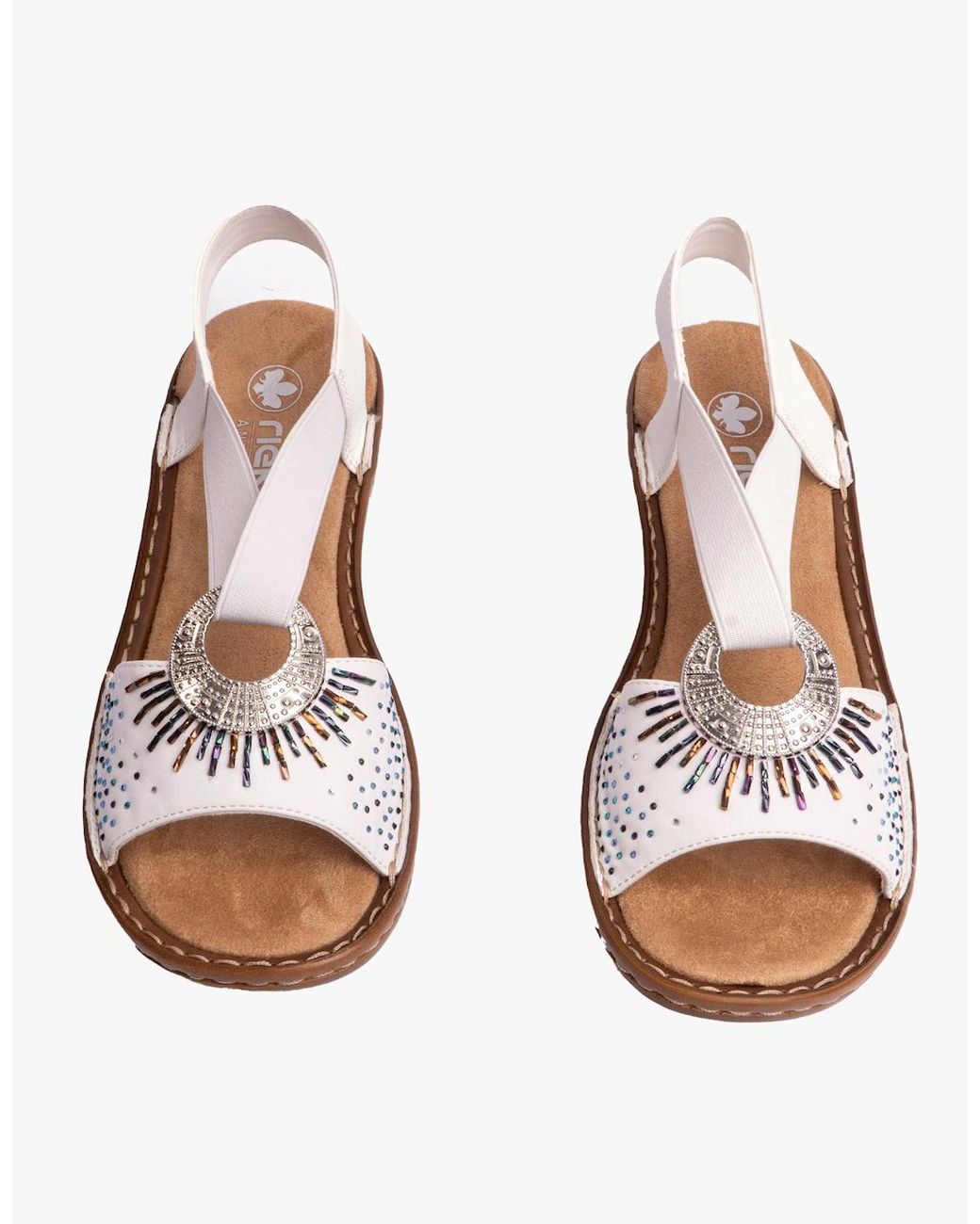 Rieker White 60880 Slingback Sandals
