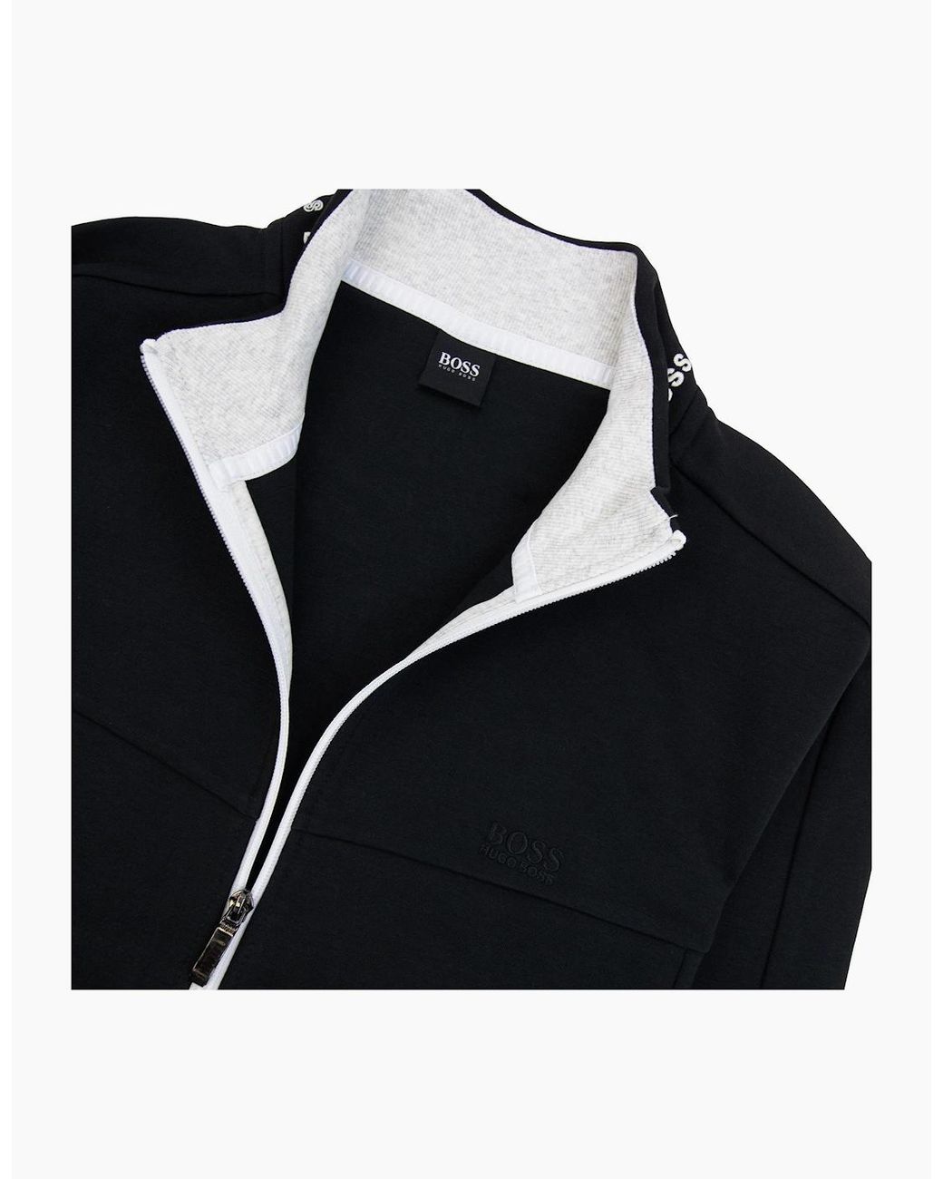 Boss Black Skaz 1 Embroidered Logo Zip Up Sweatshirt 001 for men