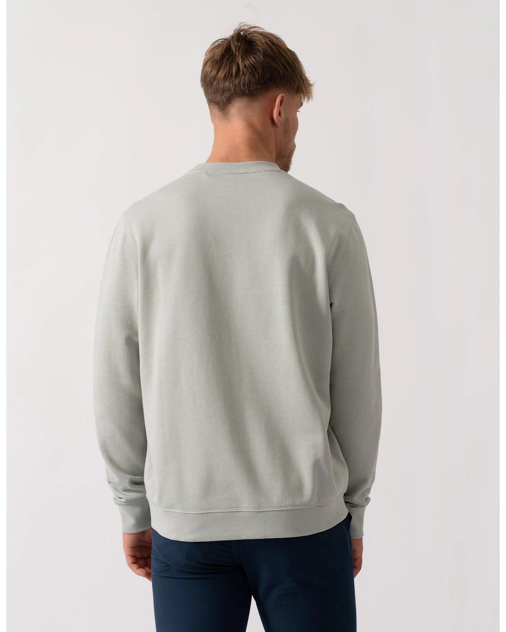 Boss Gray Boss Westart Crew Neck Sweatshirt With Logo Patch for men