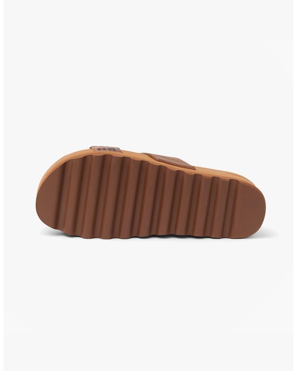 Reef Brown Cushion Vista Platform Sandals/Leopard