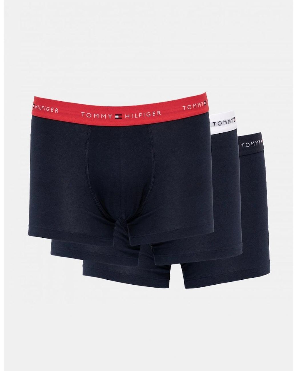 Tommy Hilfiger Black 3 Pack Colour Waistband Trunks for men